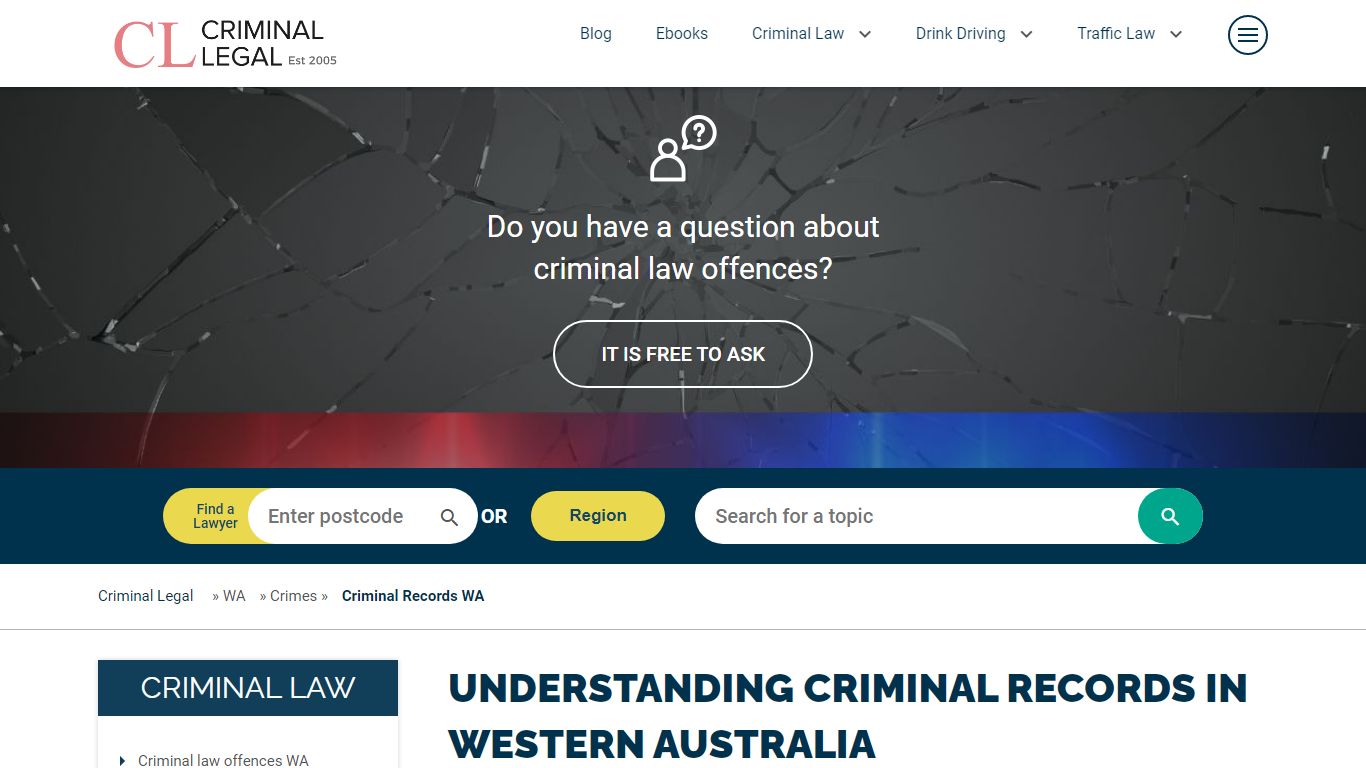 Criminal records, conviction WA | Criminal legal